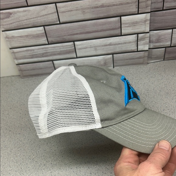 Carolina Panthers New Fanatics brand hat Gray and Blue Logo Mesh Hat - Picture 4 of 5